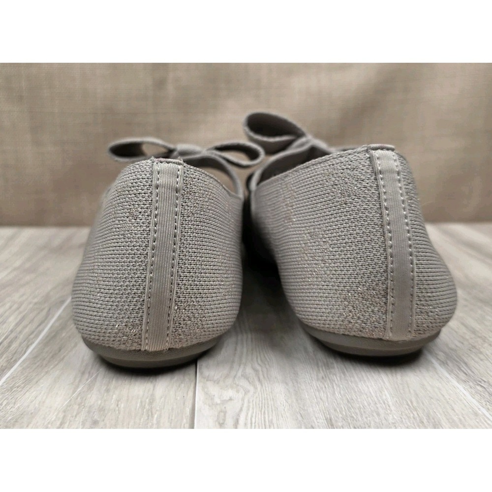 Skechers Cleo Point Womens 9 Classy  Taupe Bow Stretch Comfort Ballet Flats Boho - Picture 7 of 9